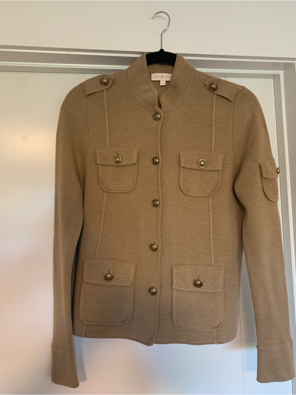 Tory Burch Women's Tan Military-Style Wool Jacket